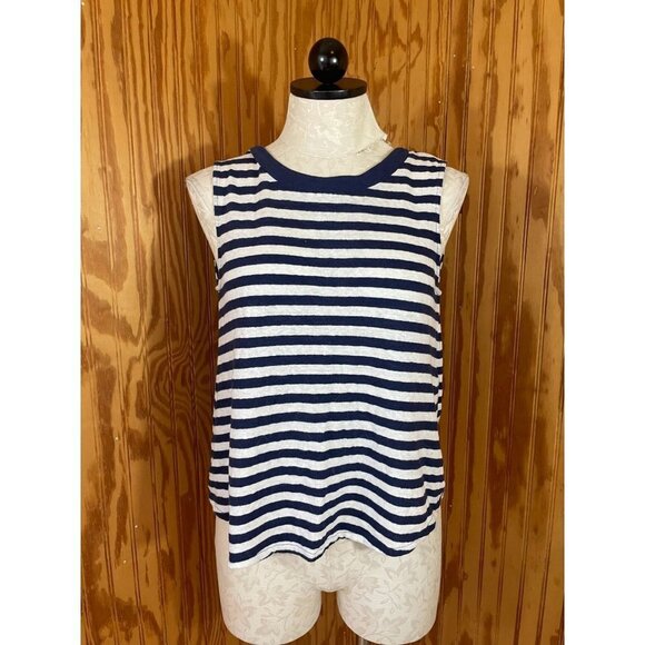 Vineyard Vines Tank Top Pullover Knit Round Neck Striped Blue/White Sz S - Picture 1 of 8